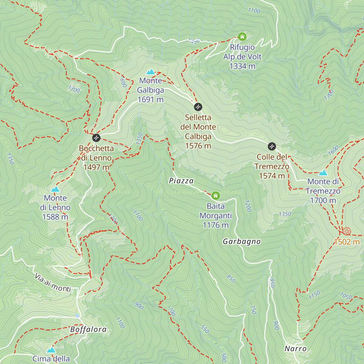 Baita del Ghiro map