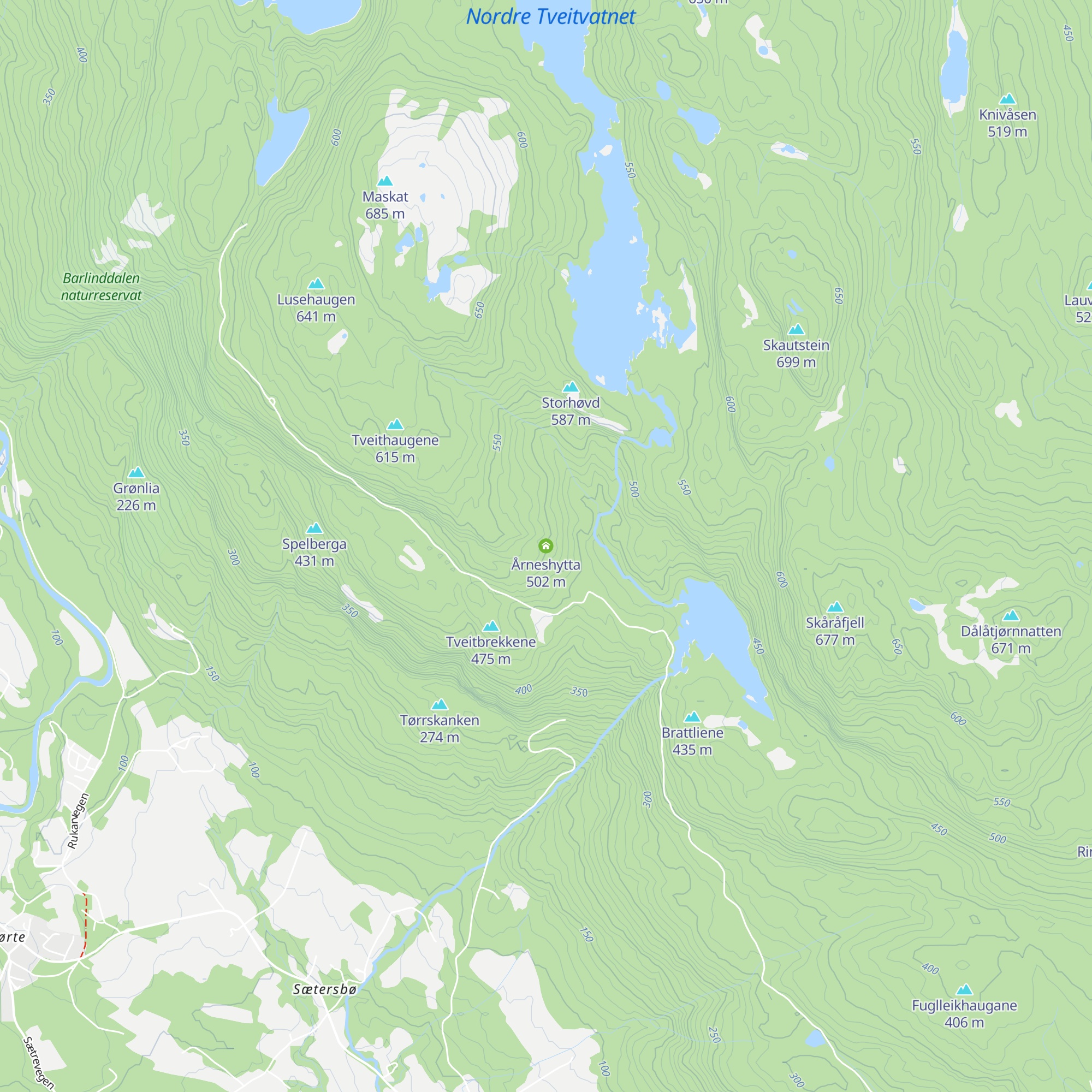 Årneshytta map