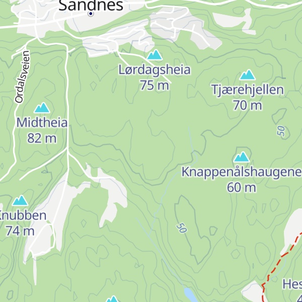 Map of Bjørndals Fløyhei