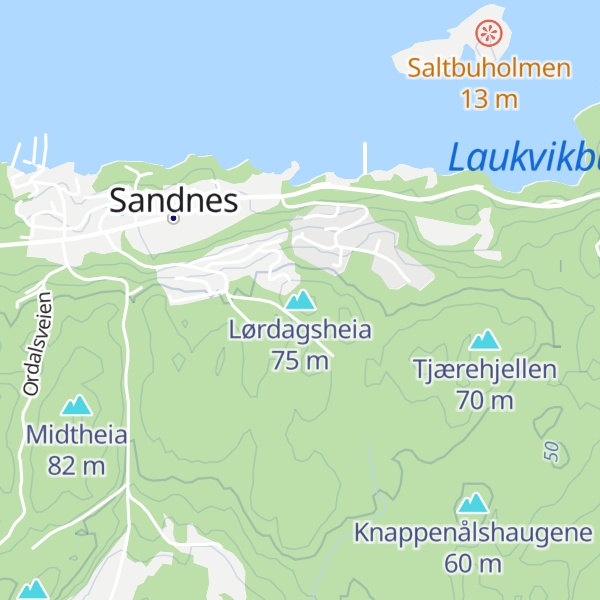Map of Lørdagsheia