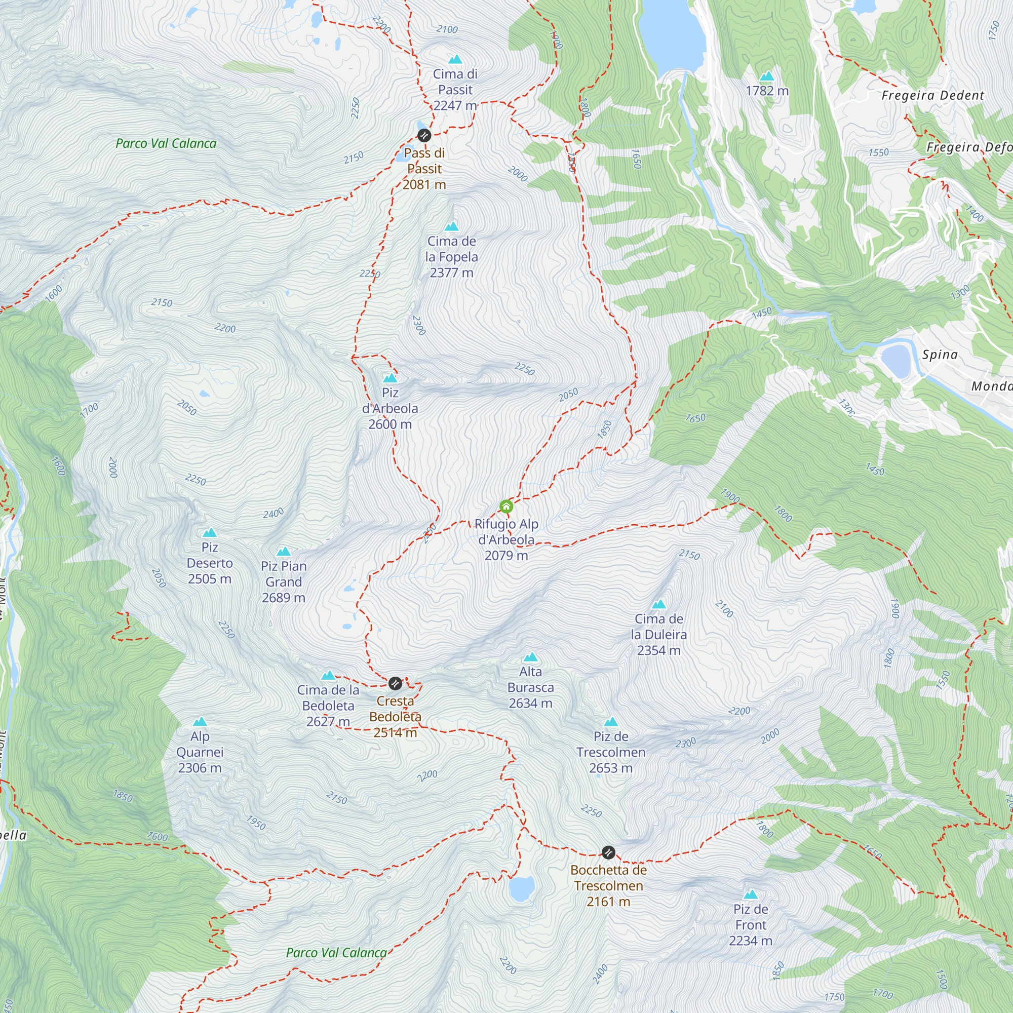 Rifugio Alp d'Arbeola map