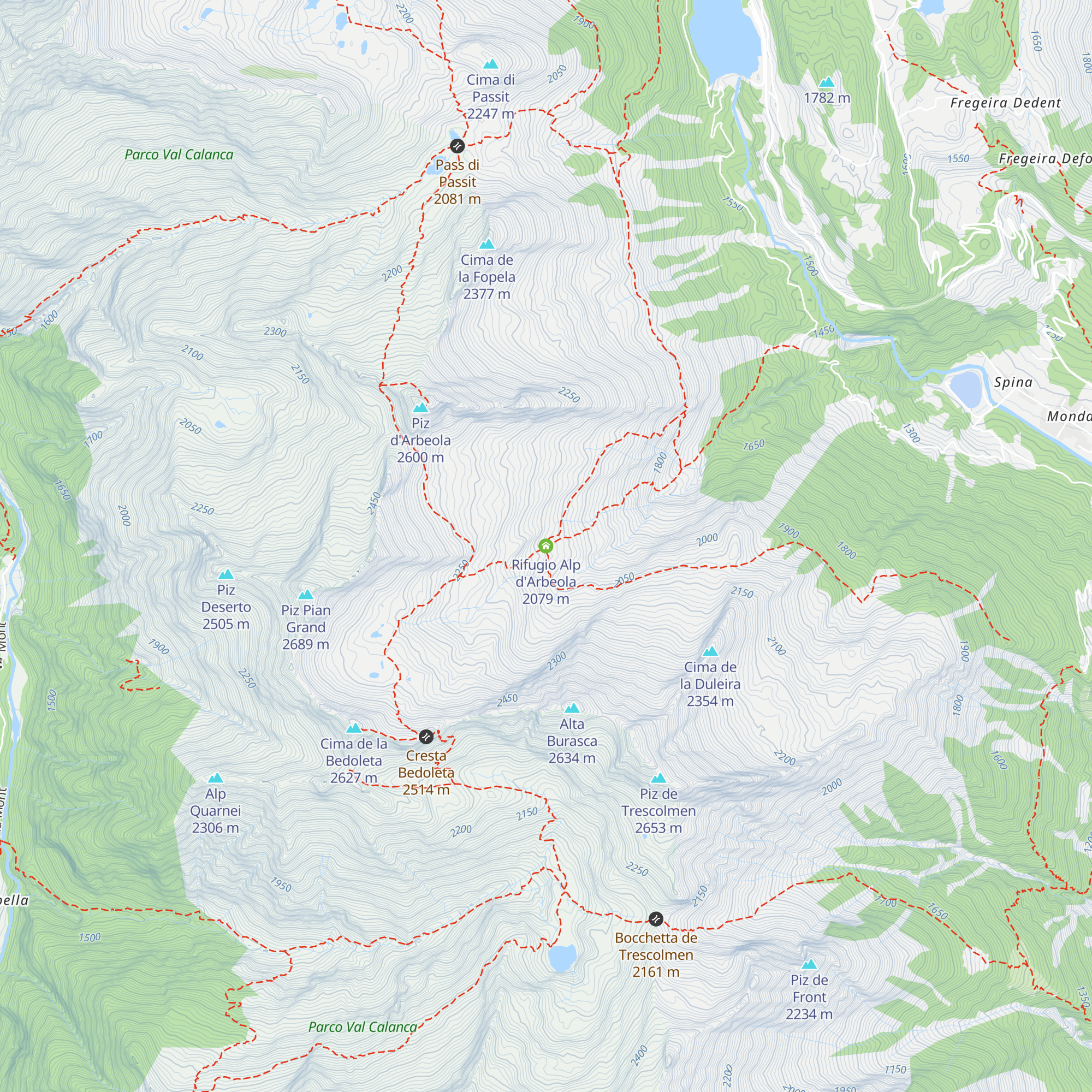 Rifugio Alp d'Arbeola map