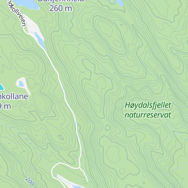 Map of Høydalsfjellet