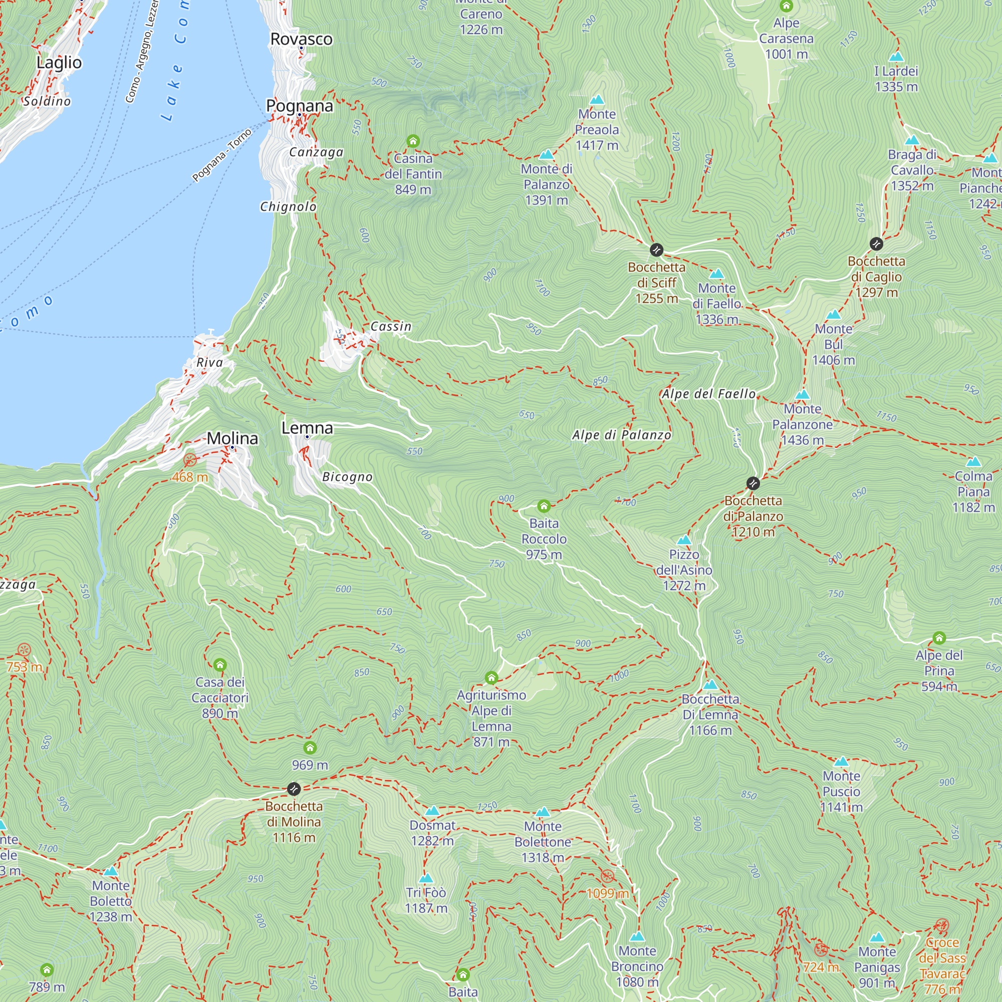 Casa Alpina Panighera map