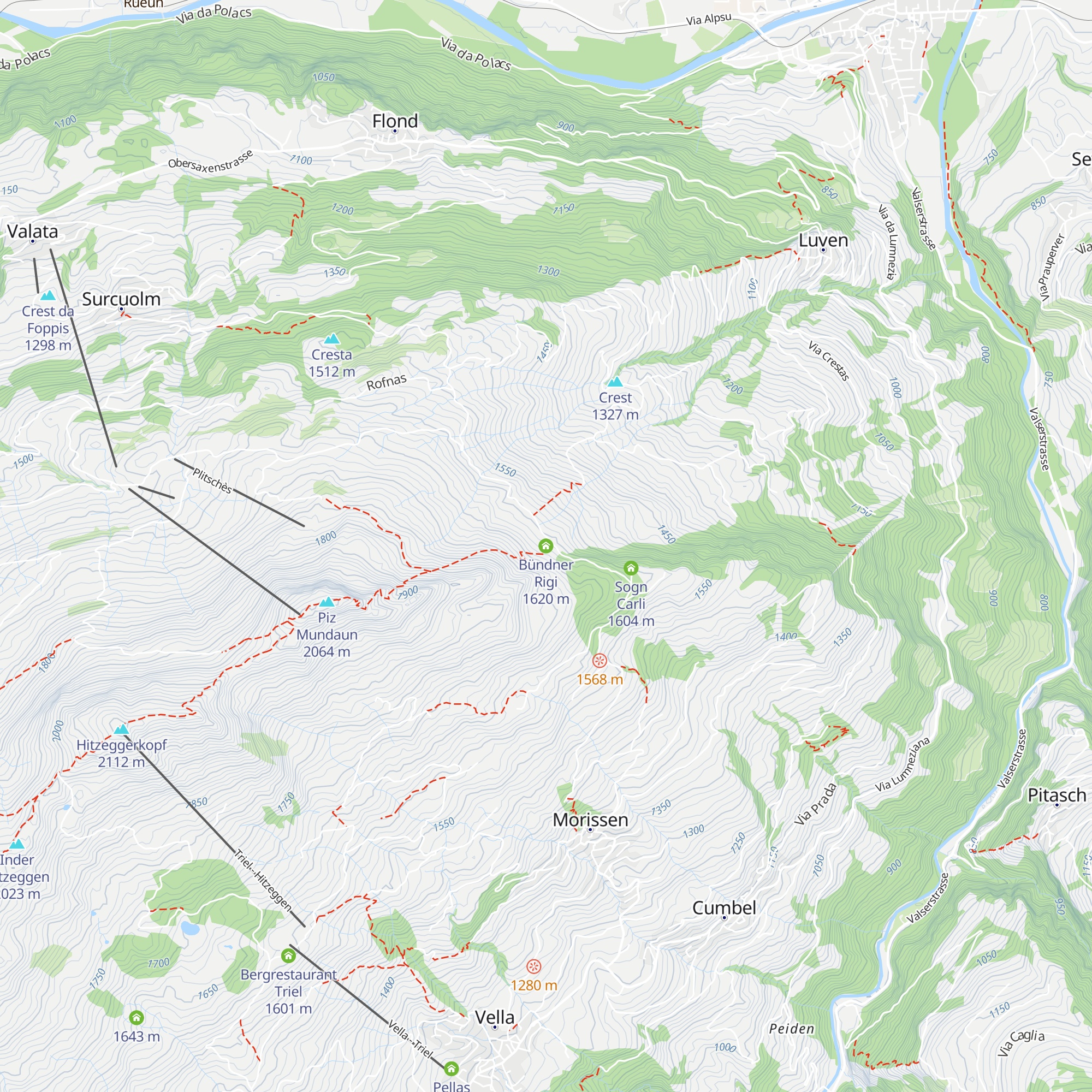 Bündner Rigi map