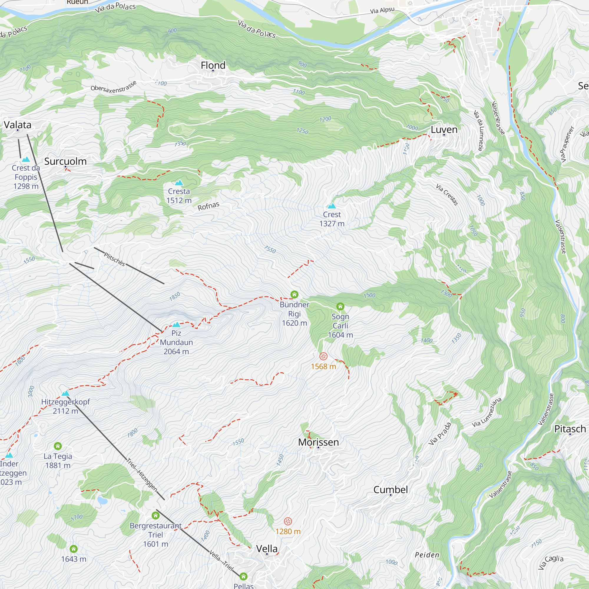 Bündner Rigi map
