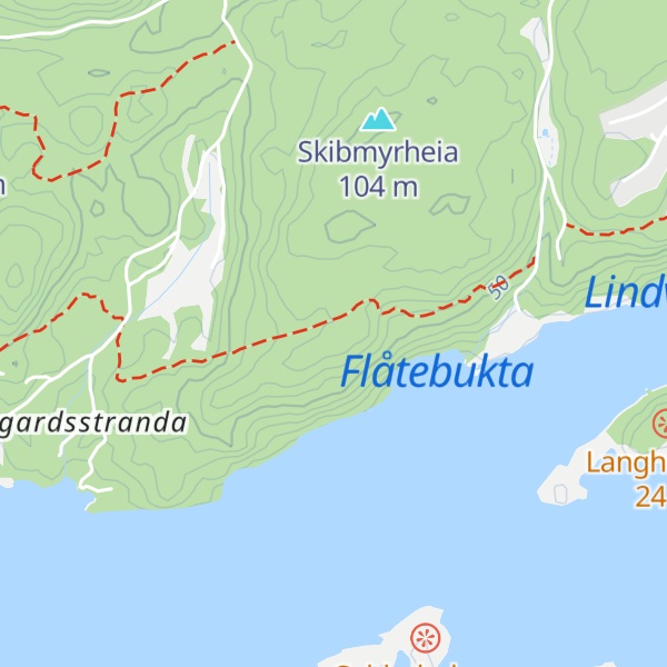 Map of Dagsturhytta 'Ut mot Havet'
