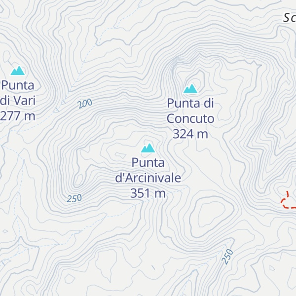 Map of Punta d'Arcinivale