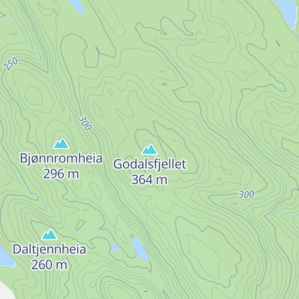 Map of Godalsfjellet