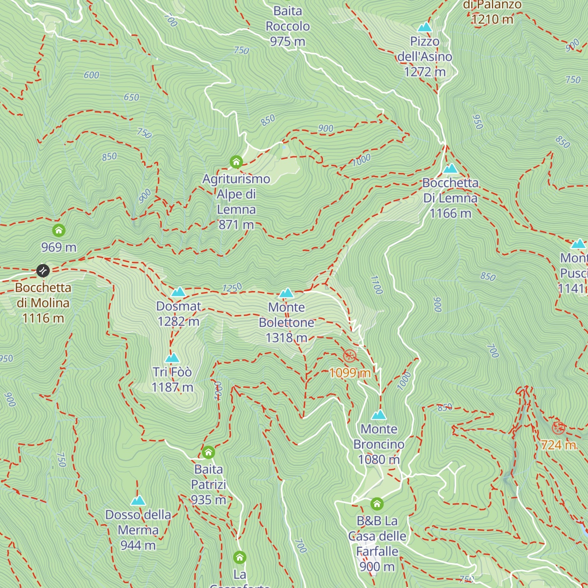 Rifugio Bolettone map