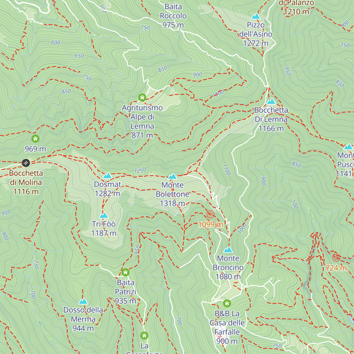 Rifugio Bolettone map