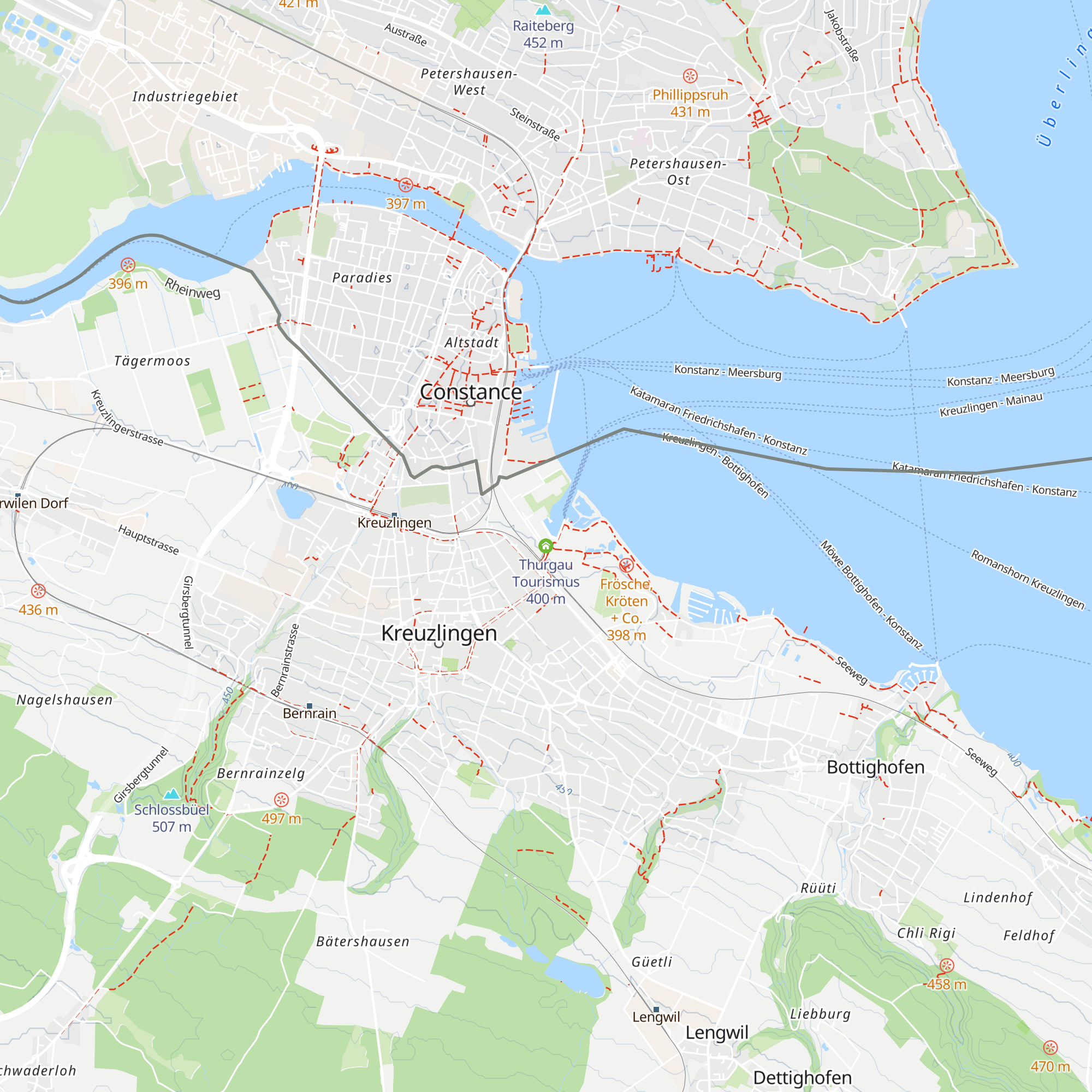 Thurgau Tourismus map