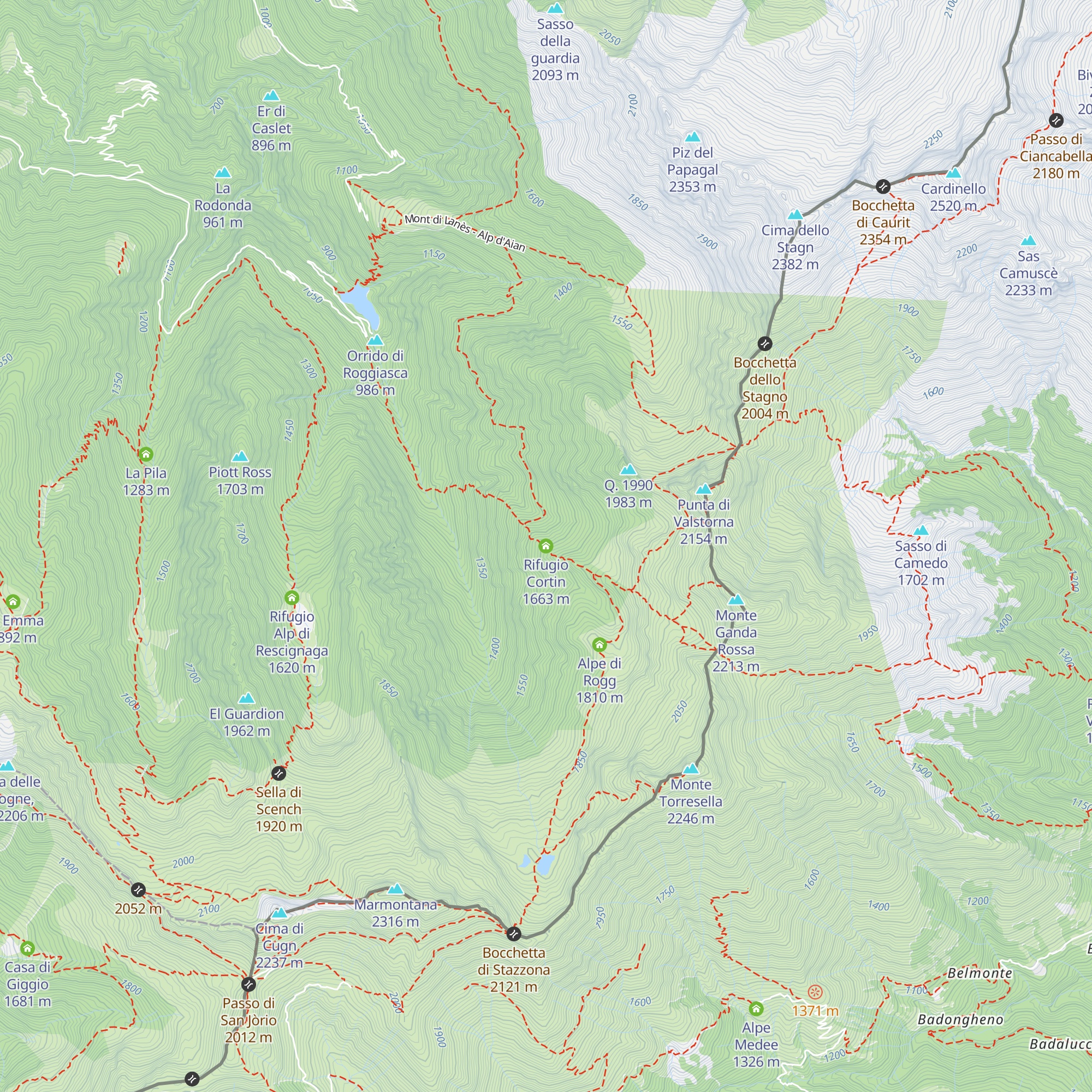 Rifugio Cortin map