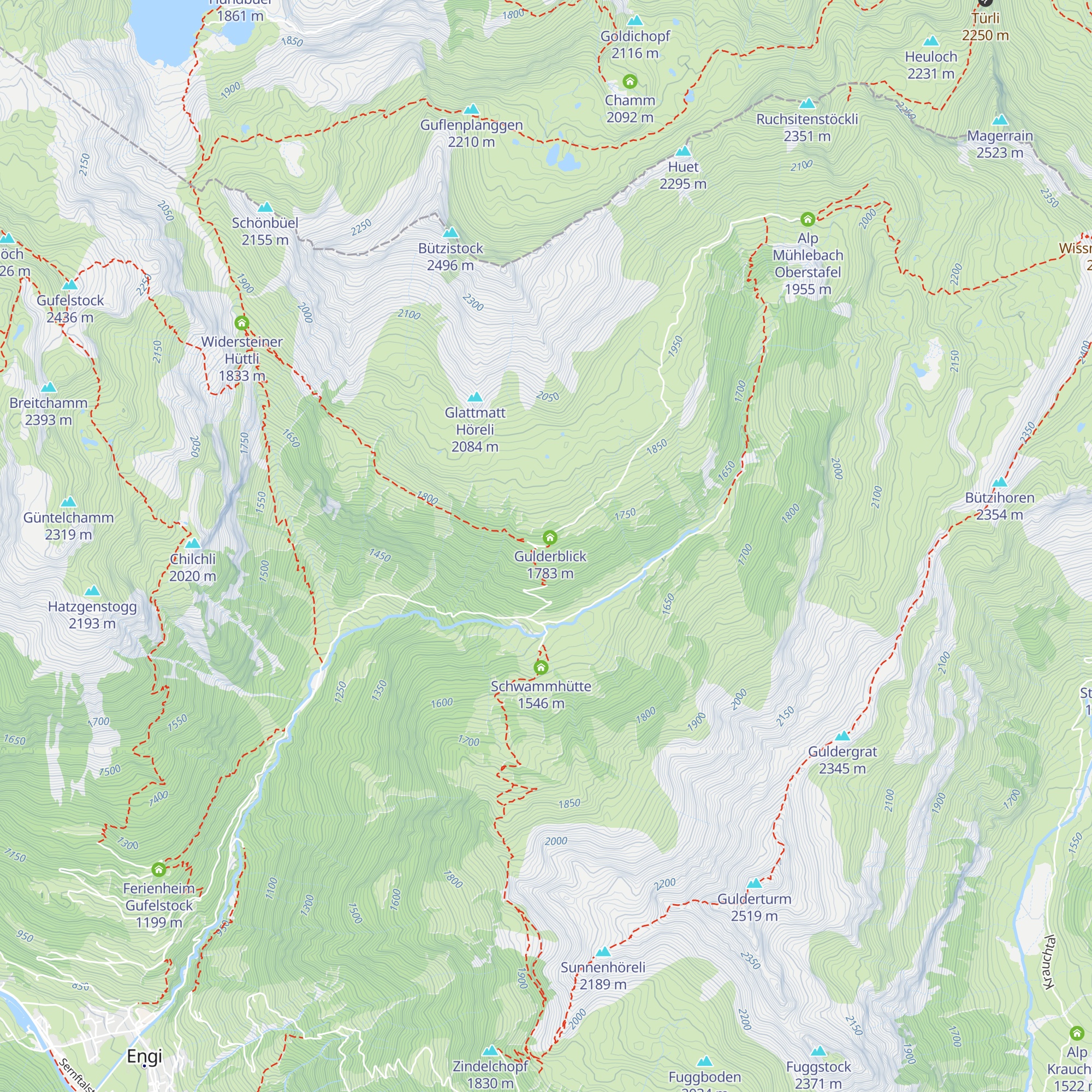Skihütte Mülibachtal map