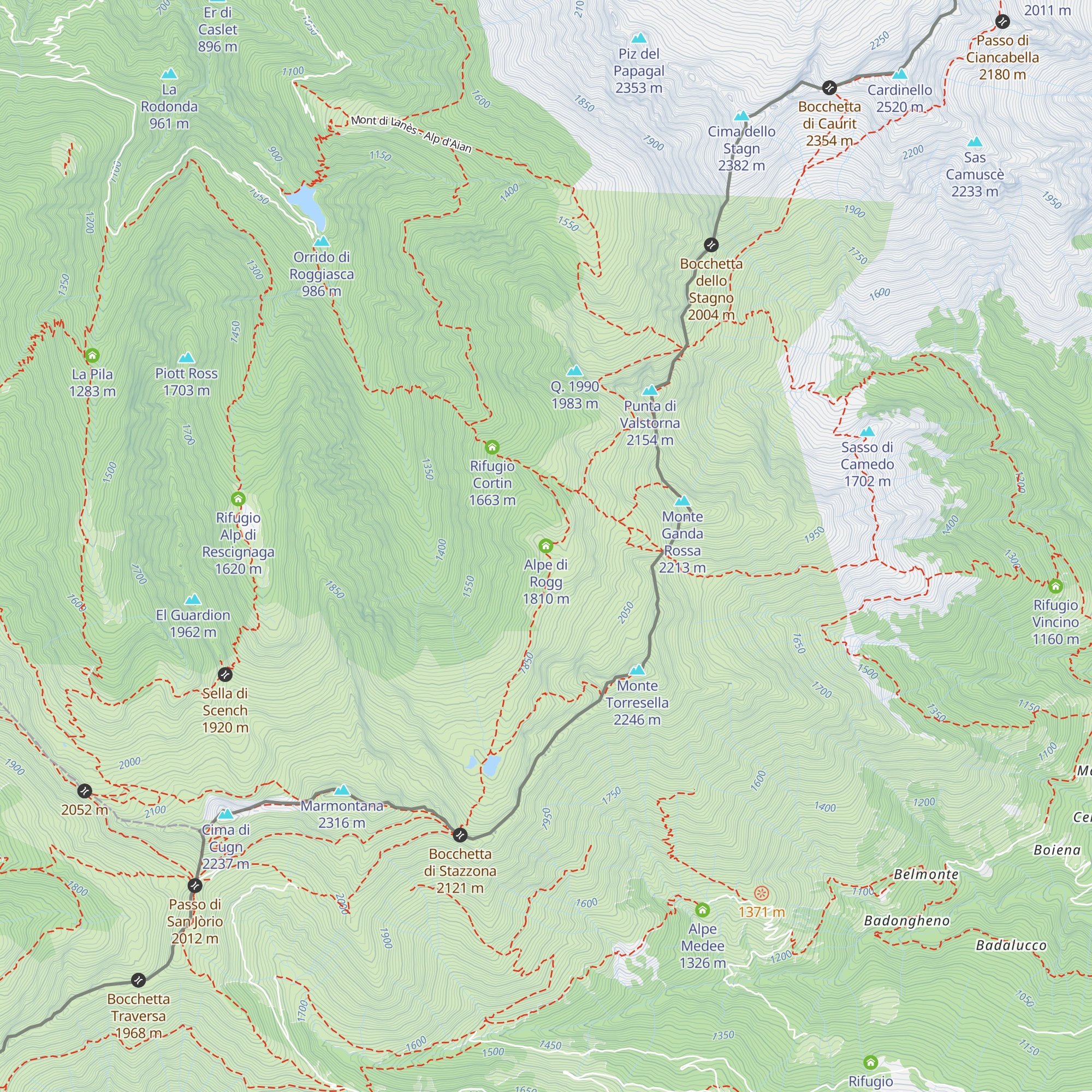 Alpe di Rogg map
