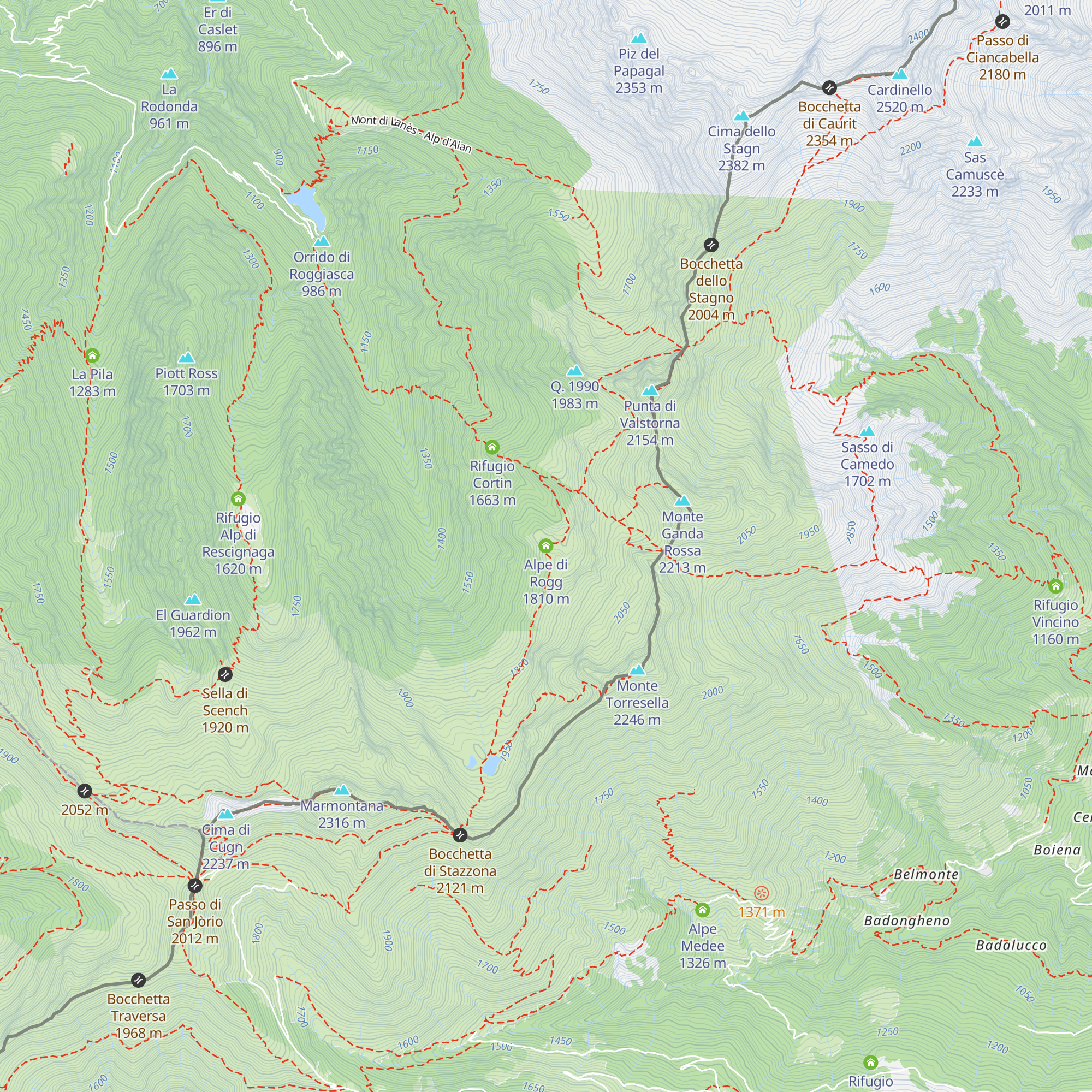Alpe di Rogg map