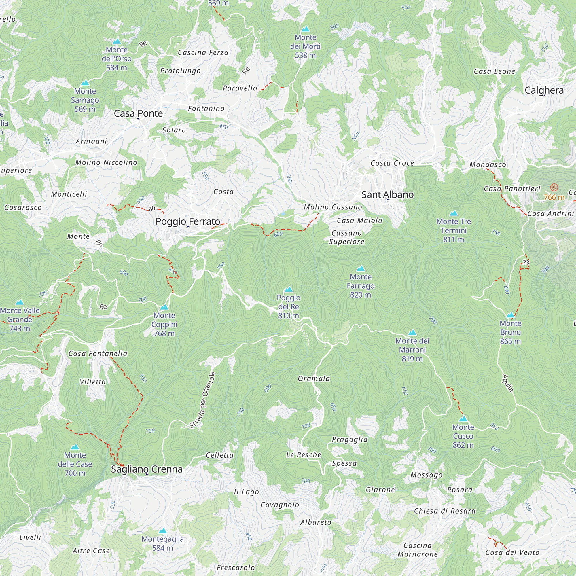 Bivacco Pian del Re map