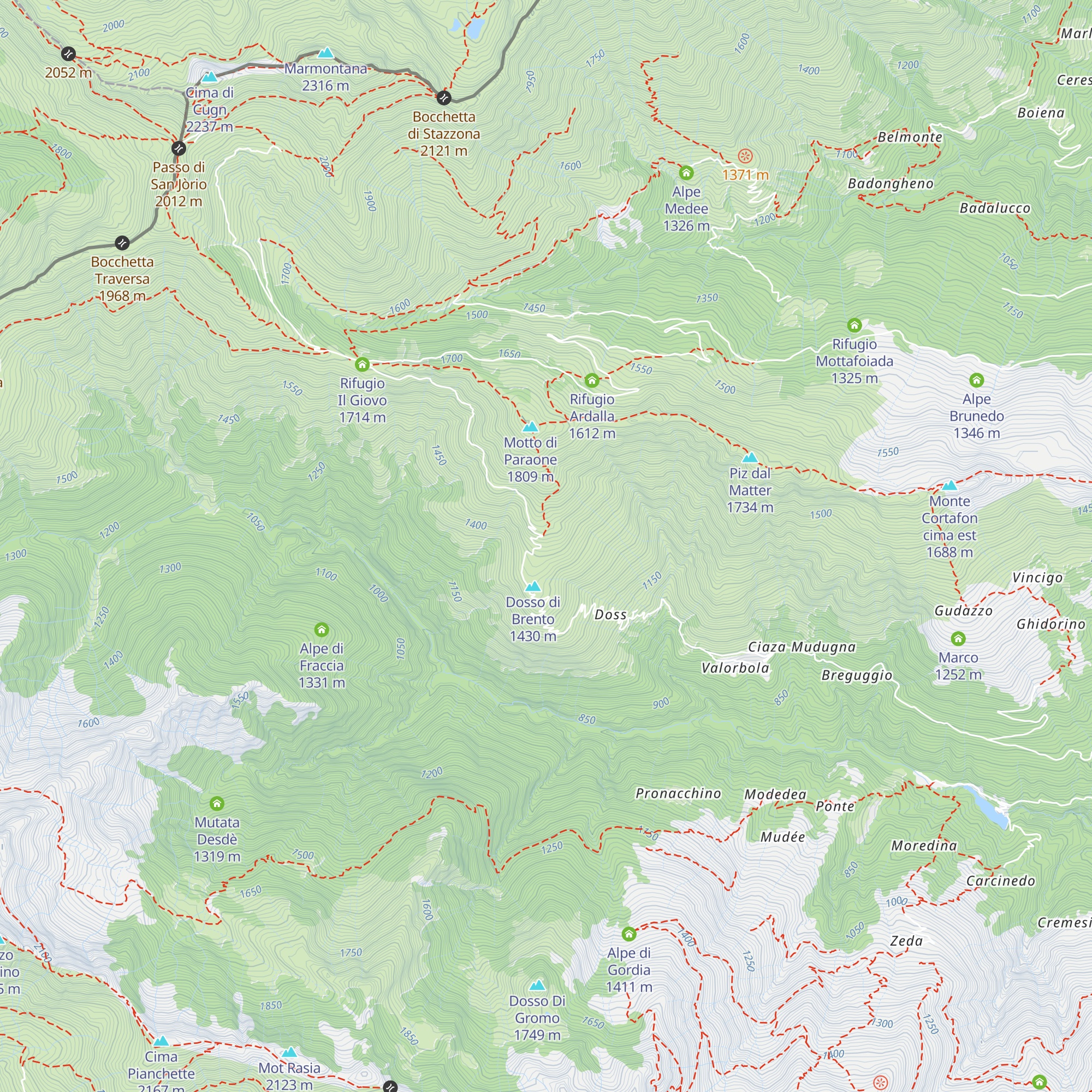 Alpe di Brent map