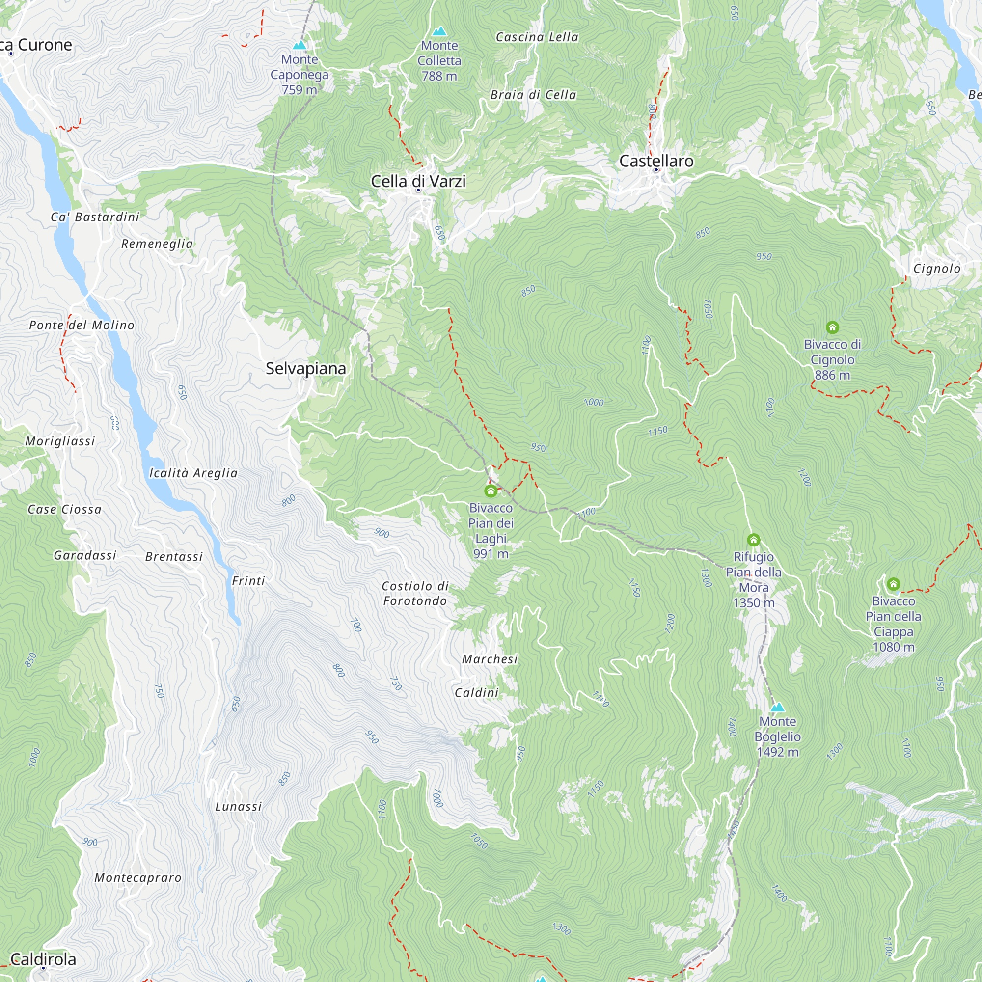 Bivacco Pian dei Laghi map