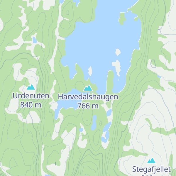 Map of Harvedalshaugen