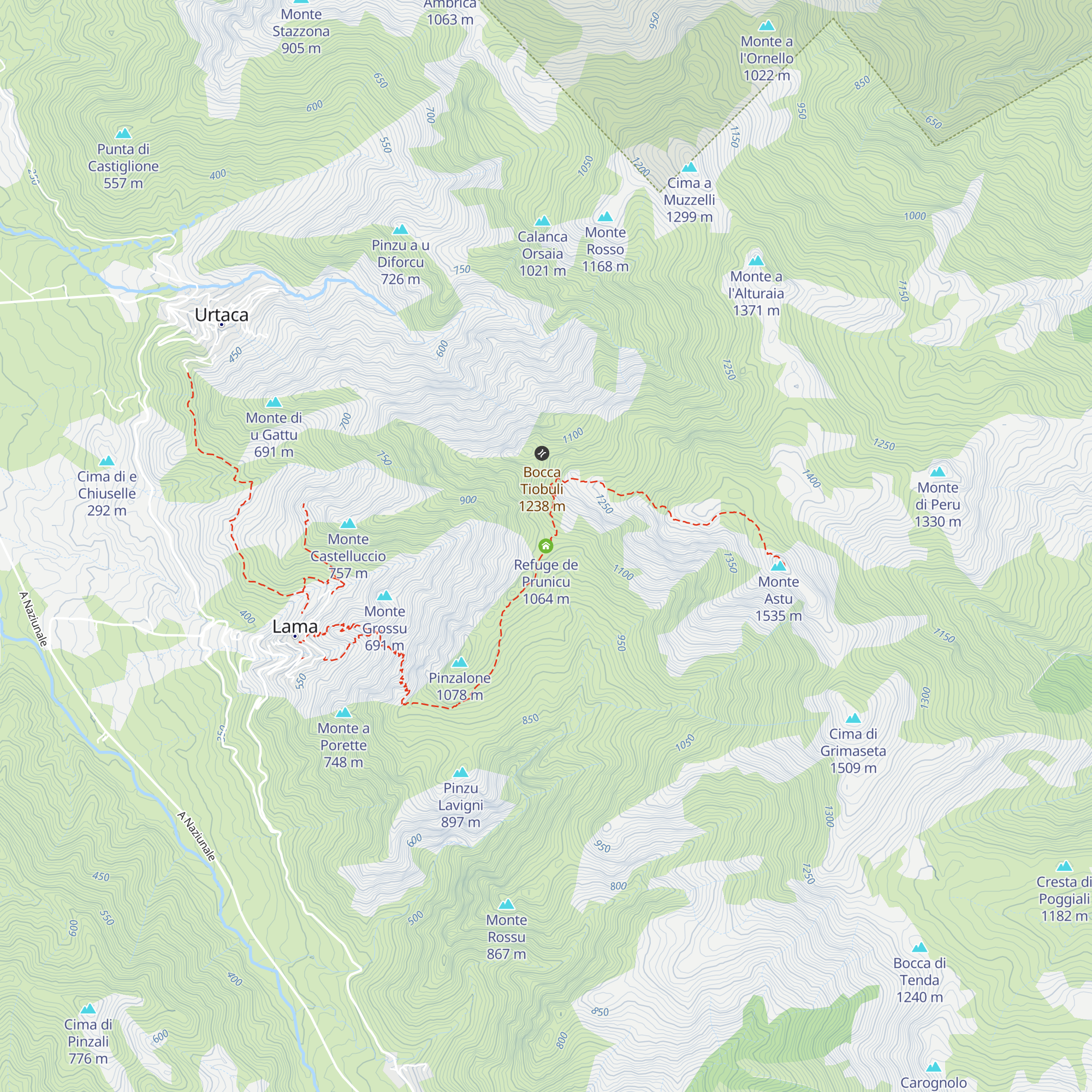 Refuge de Prunicu map