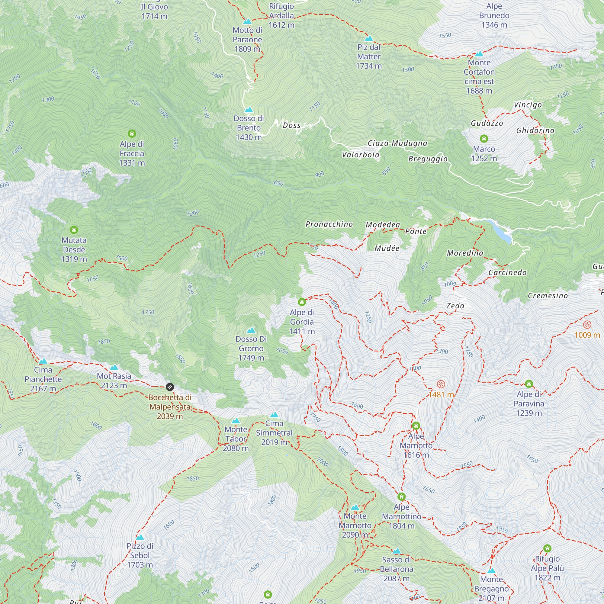 Alpe di Gordia map