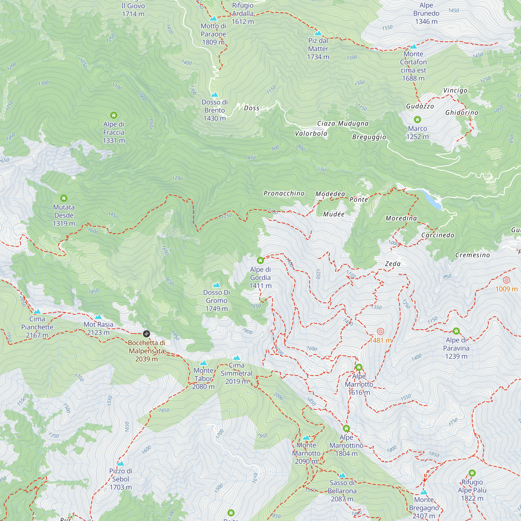 Alpe di Gordia map