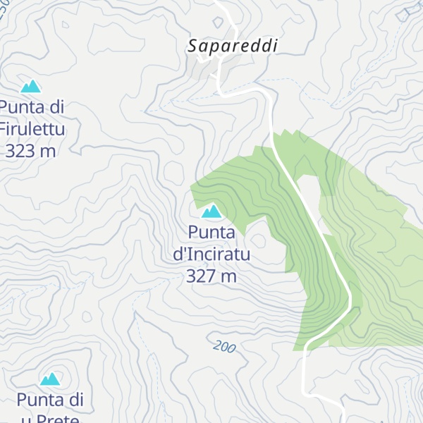 Map of Punta d'Inciratu