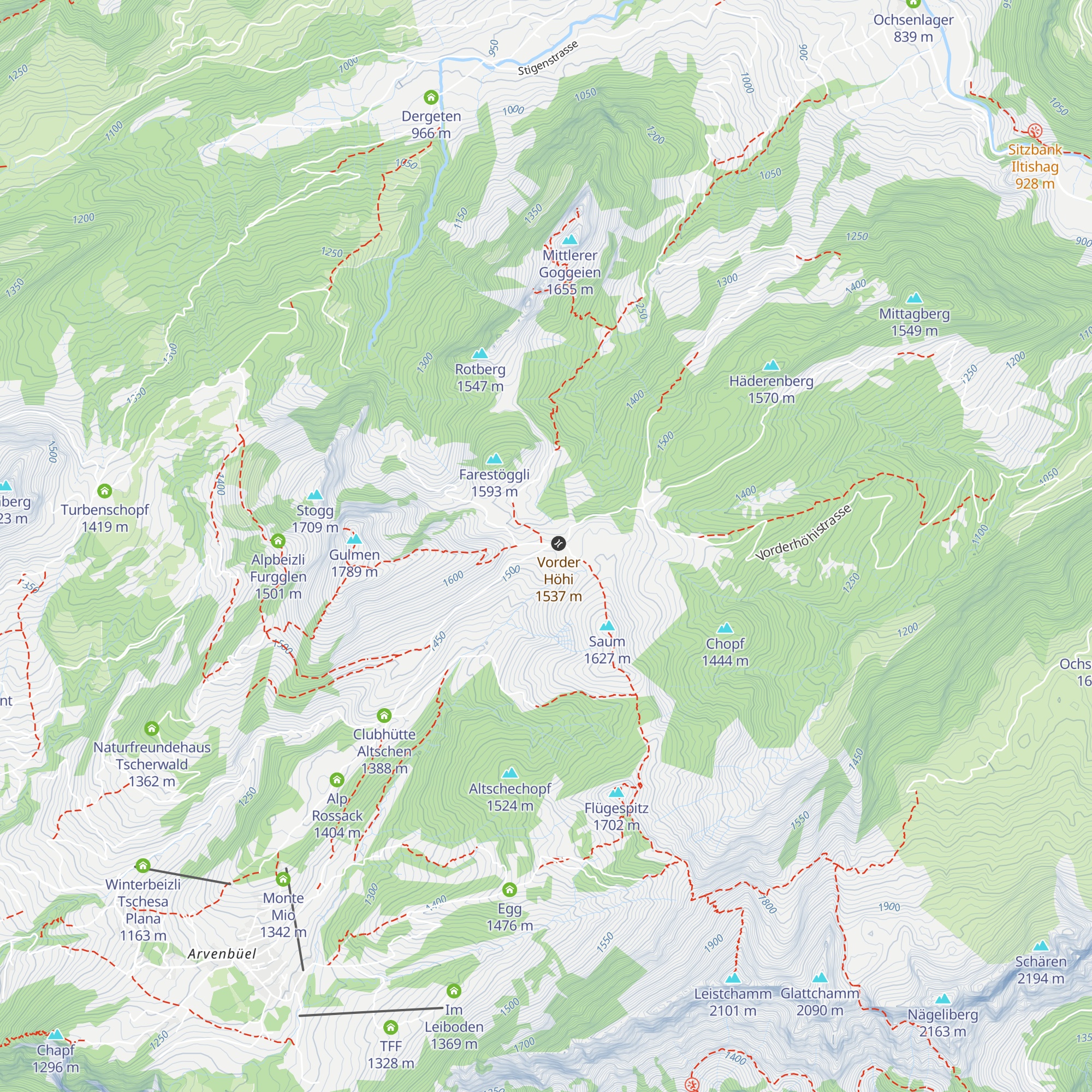 Vorder Höhi map