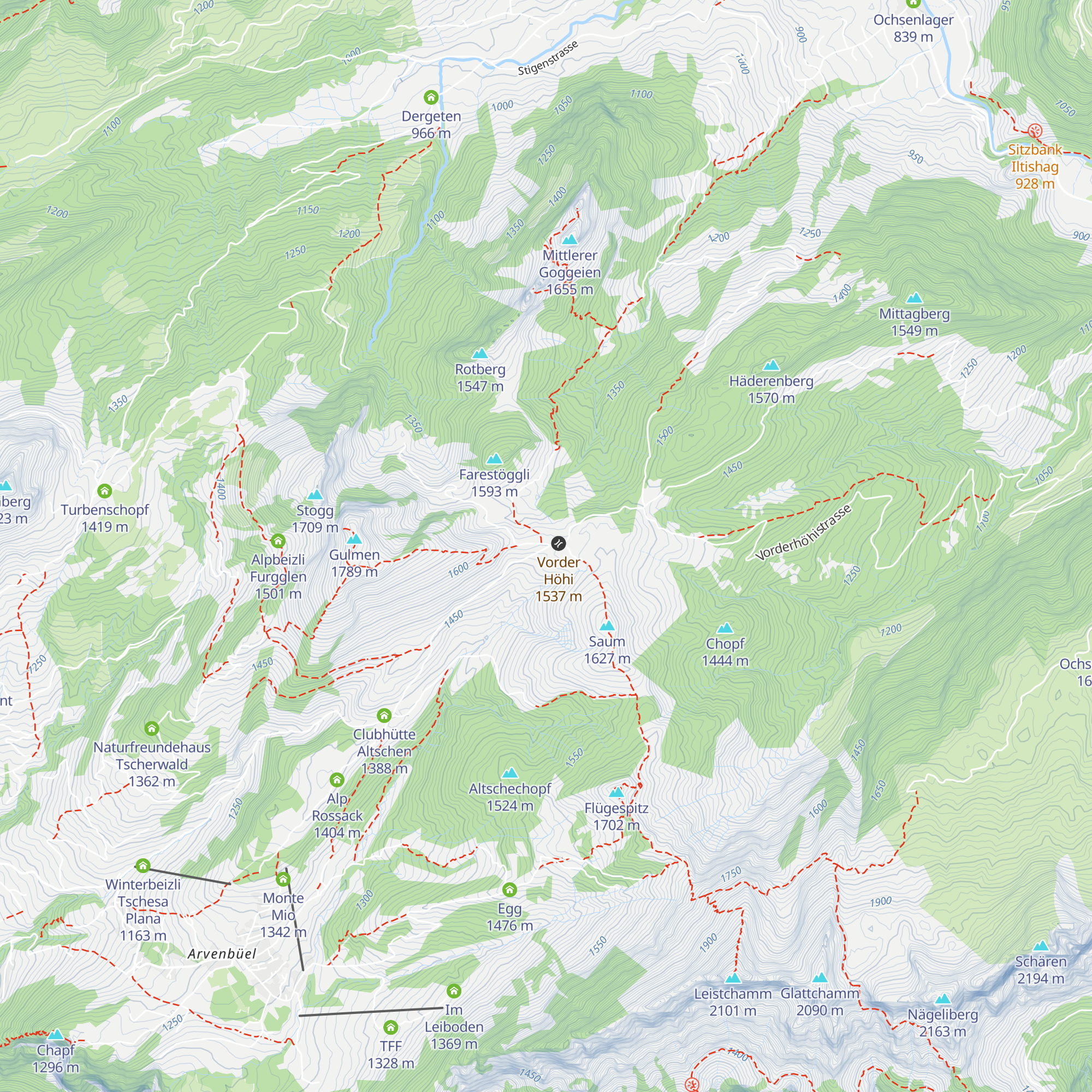 Vorder Höhi map