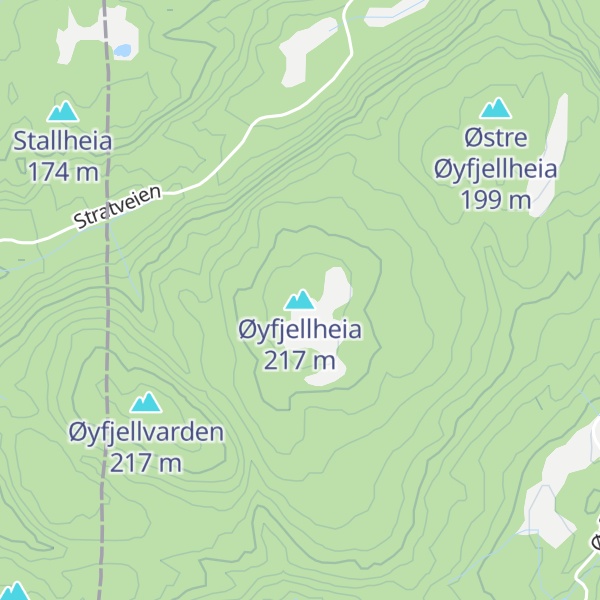 Map of Øyfjellheia