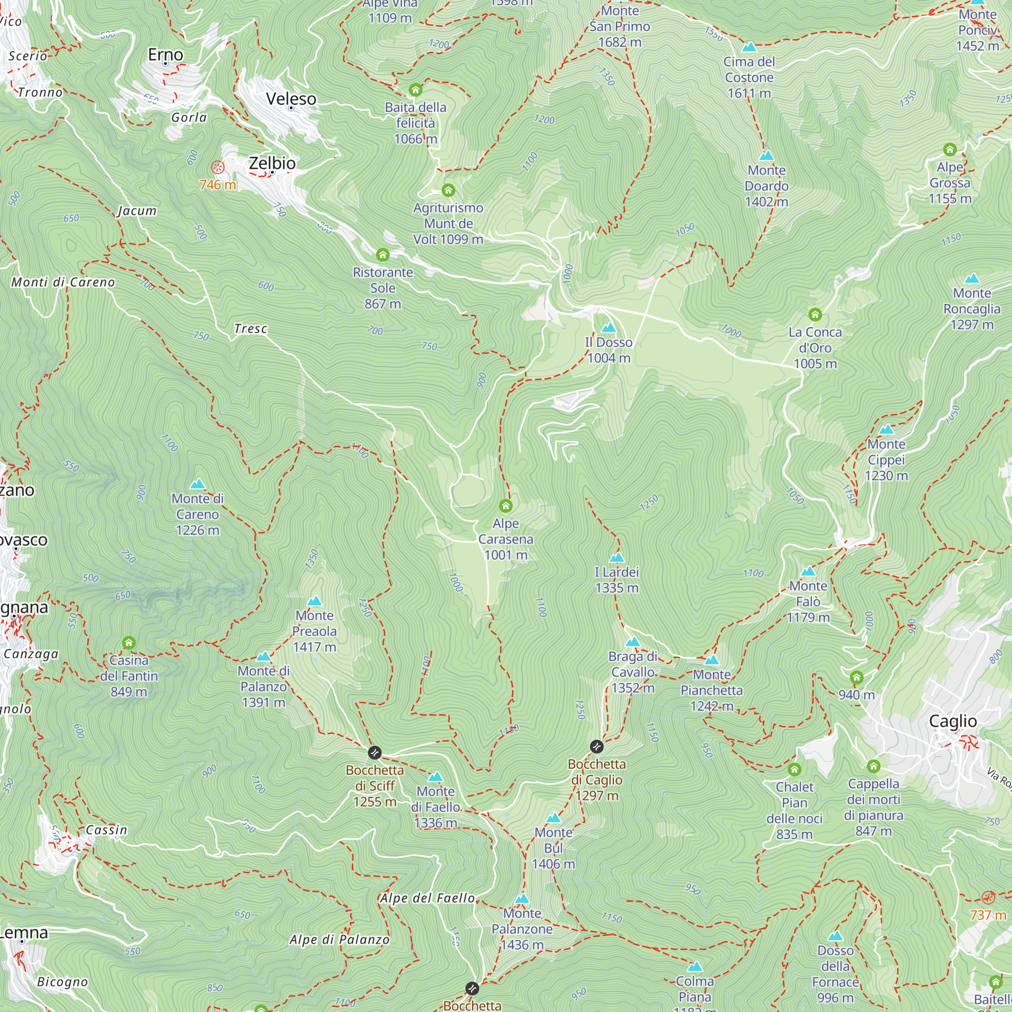 Alpe Carasena map