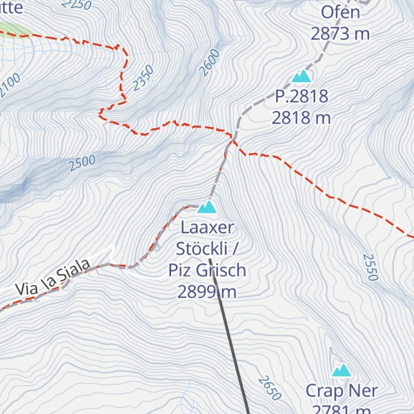 Map of Laaxer Stöckli / Piz Grisch