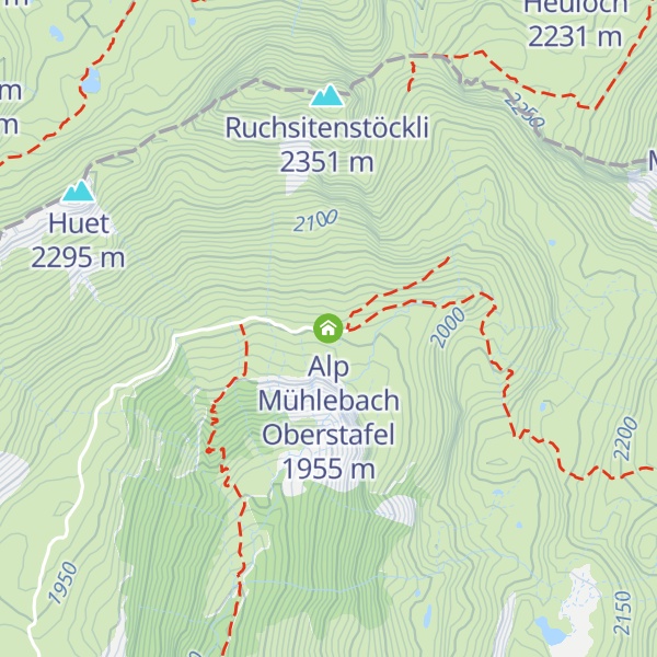 Map of Alp Mühlebach Oberstafel