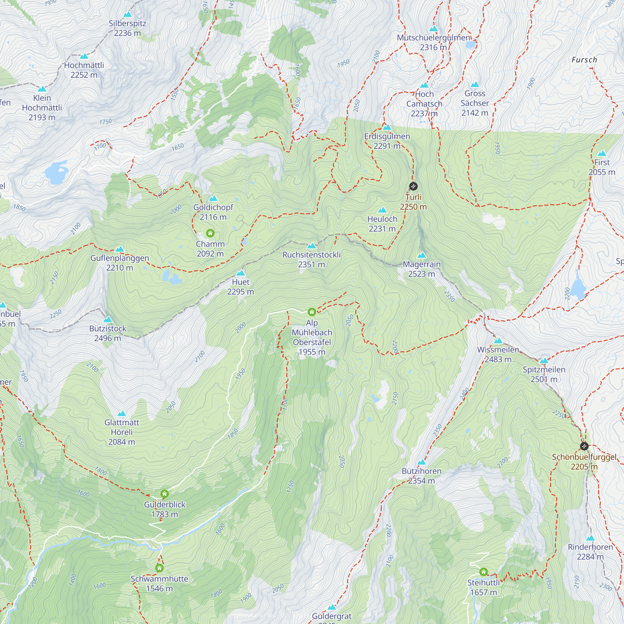 Alp Mühlebach Oberstafel map