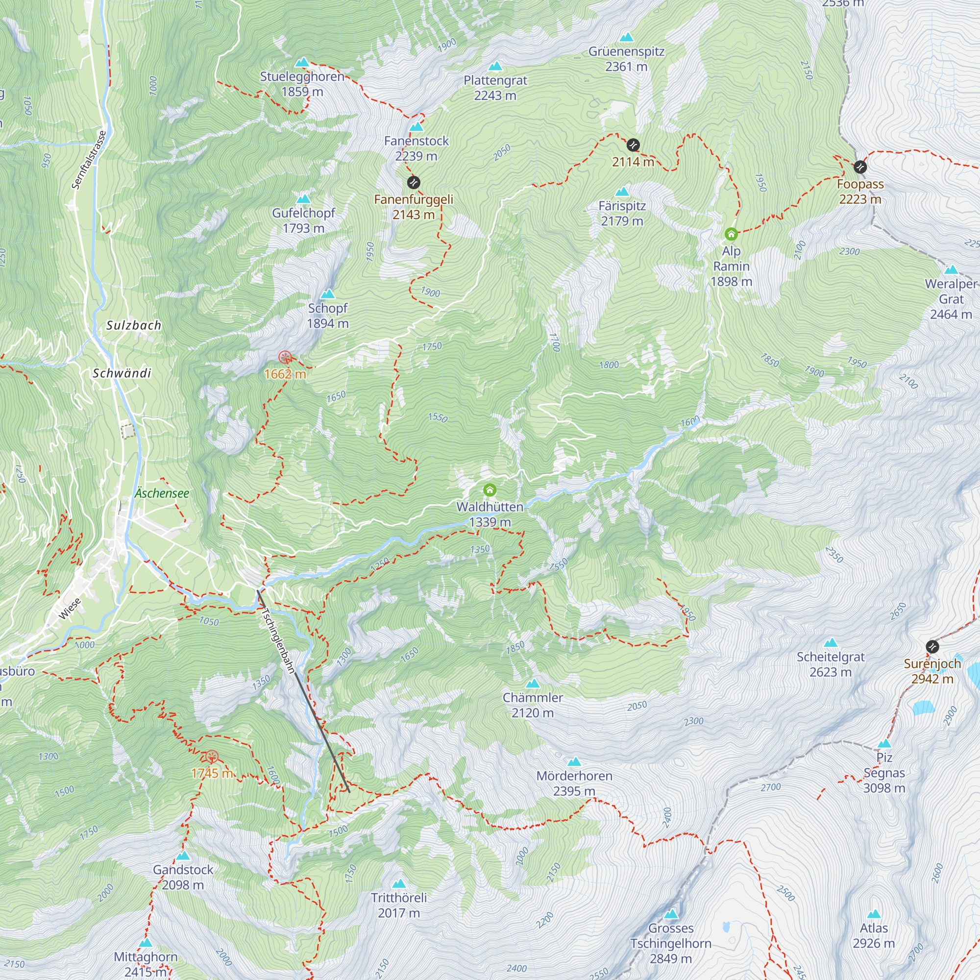 Waldhütten map