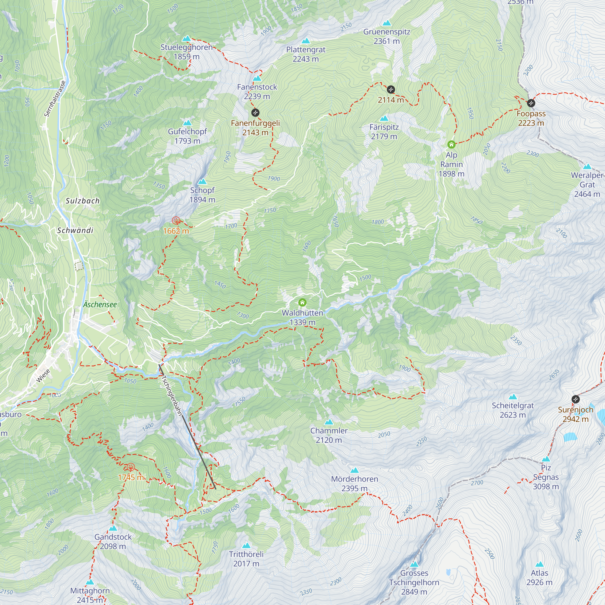 Waldhütten map