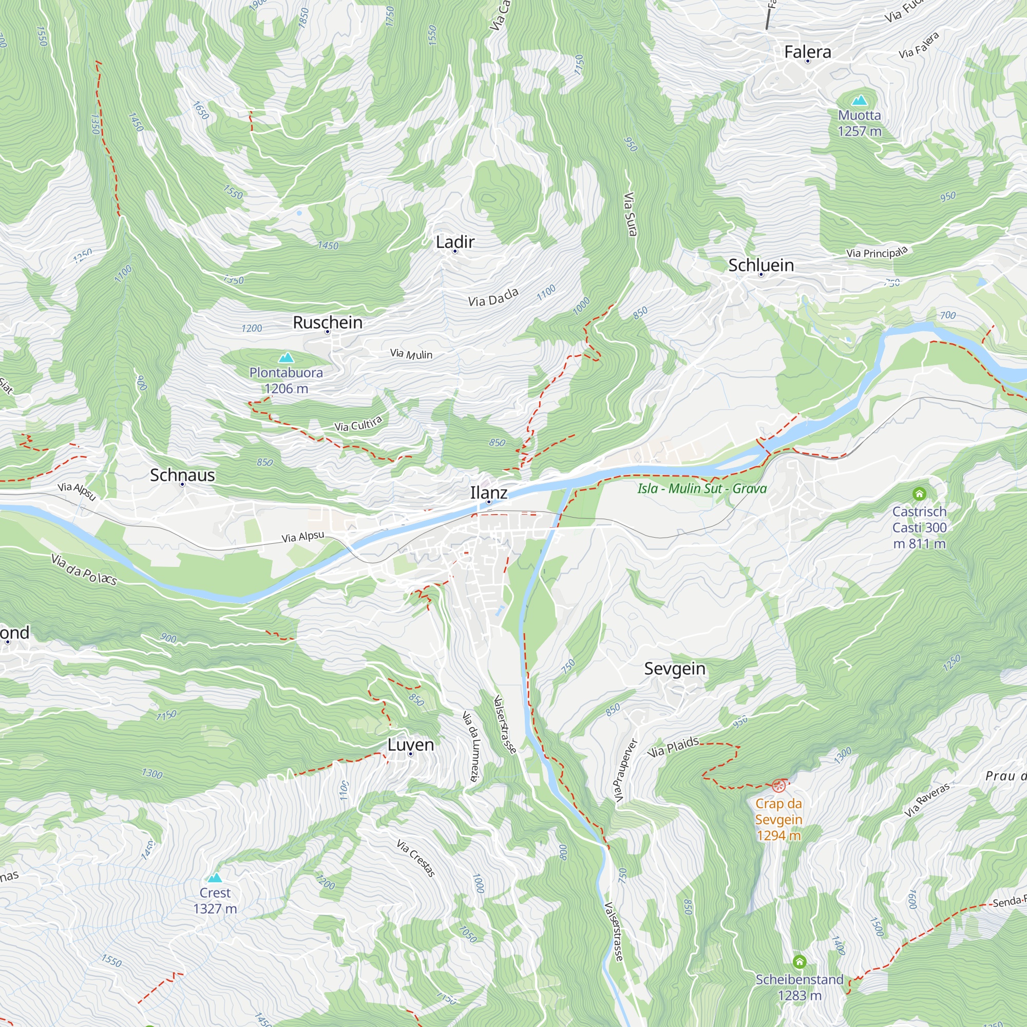 Surselva Tourismus map