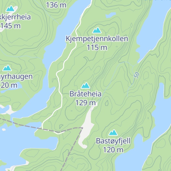 Map of Bråteheia