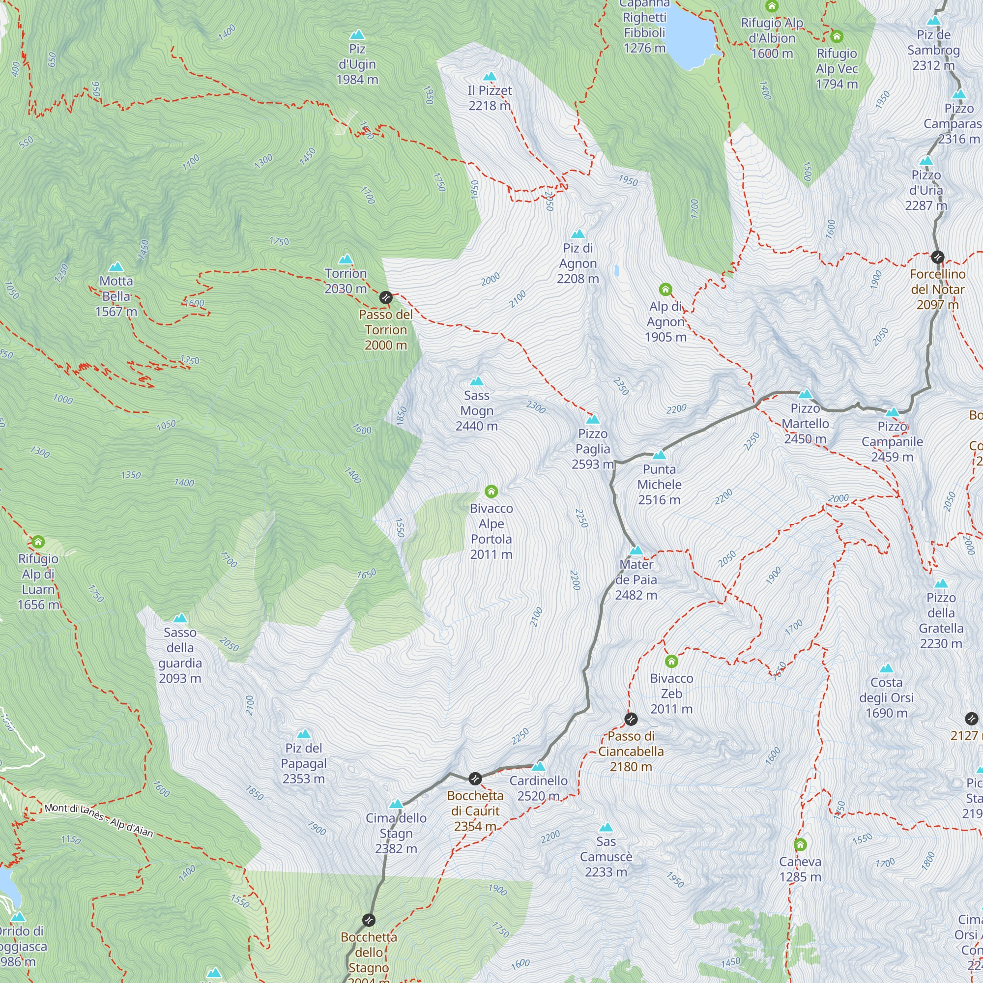 Bivacco Alpe Portola map