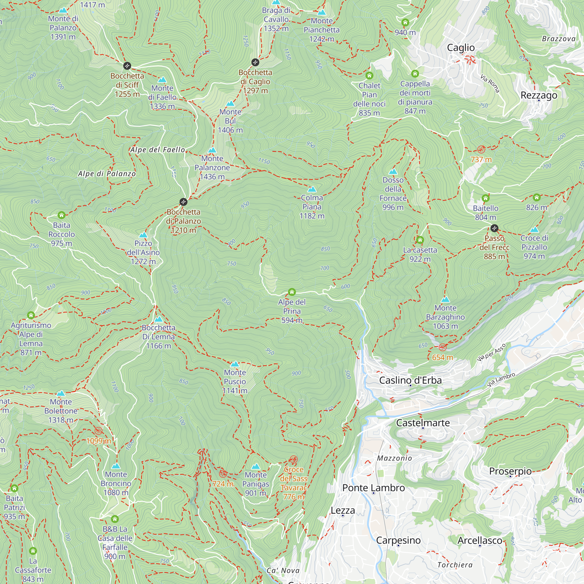 Alpe del Prina map