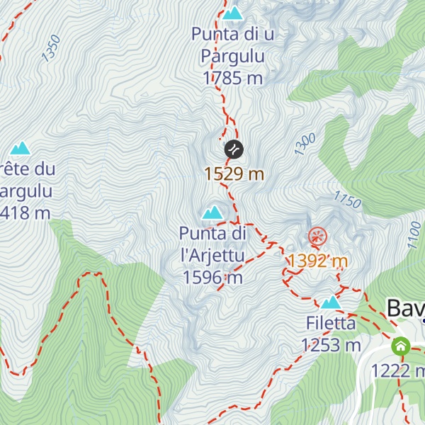 Map of Punta di l'Arjettu