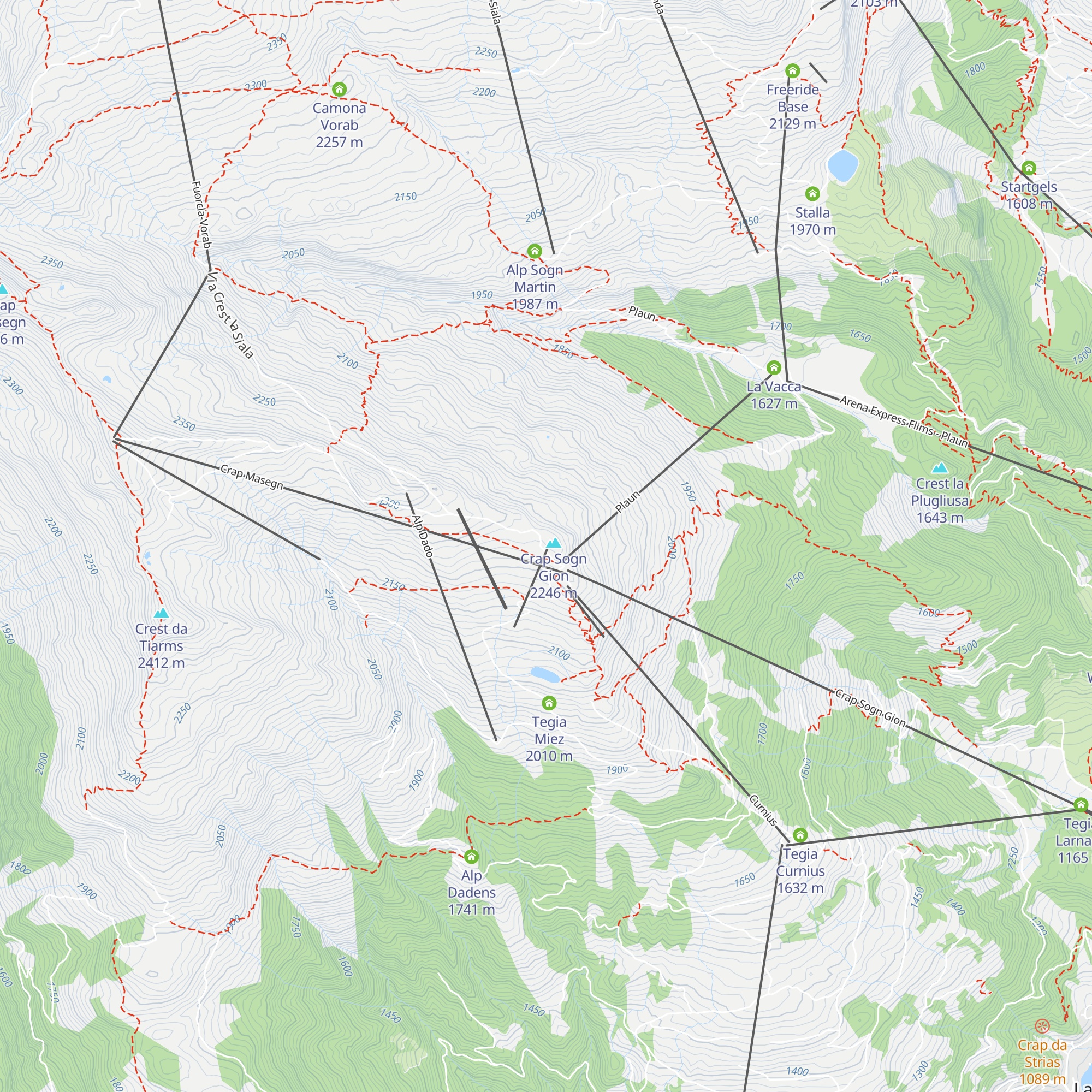 Clubhütte Skiclub Flims Crap Sogn Gion map