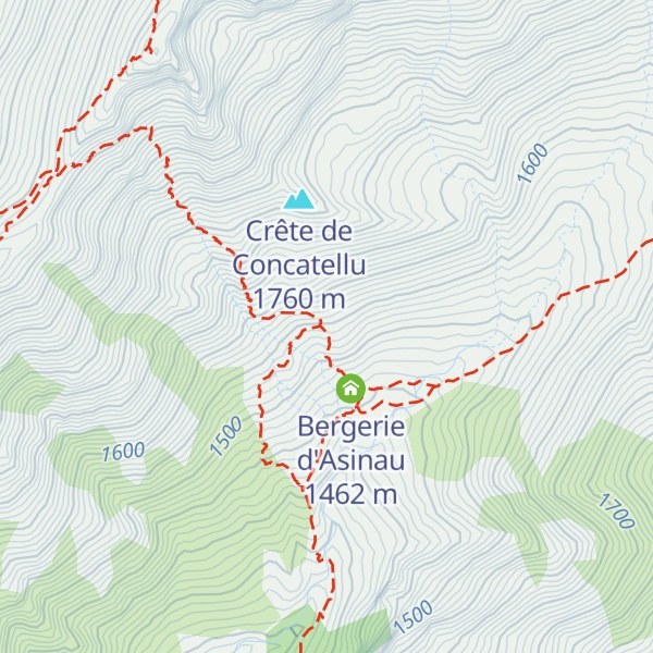 Map of Refuge d'Asinau