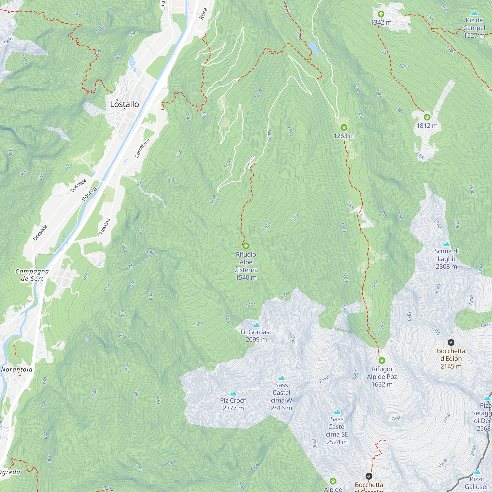 Rifugio Alpe Cisterna map