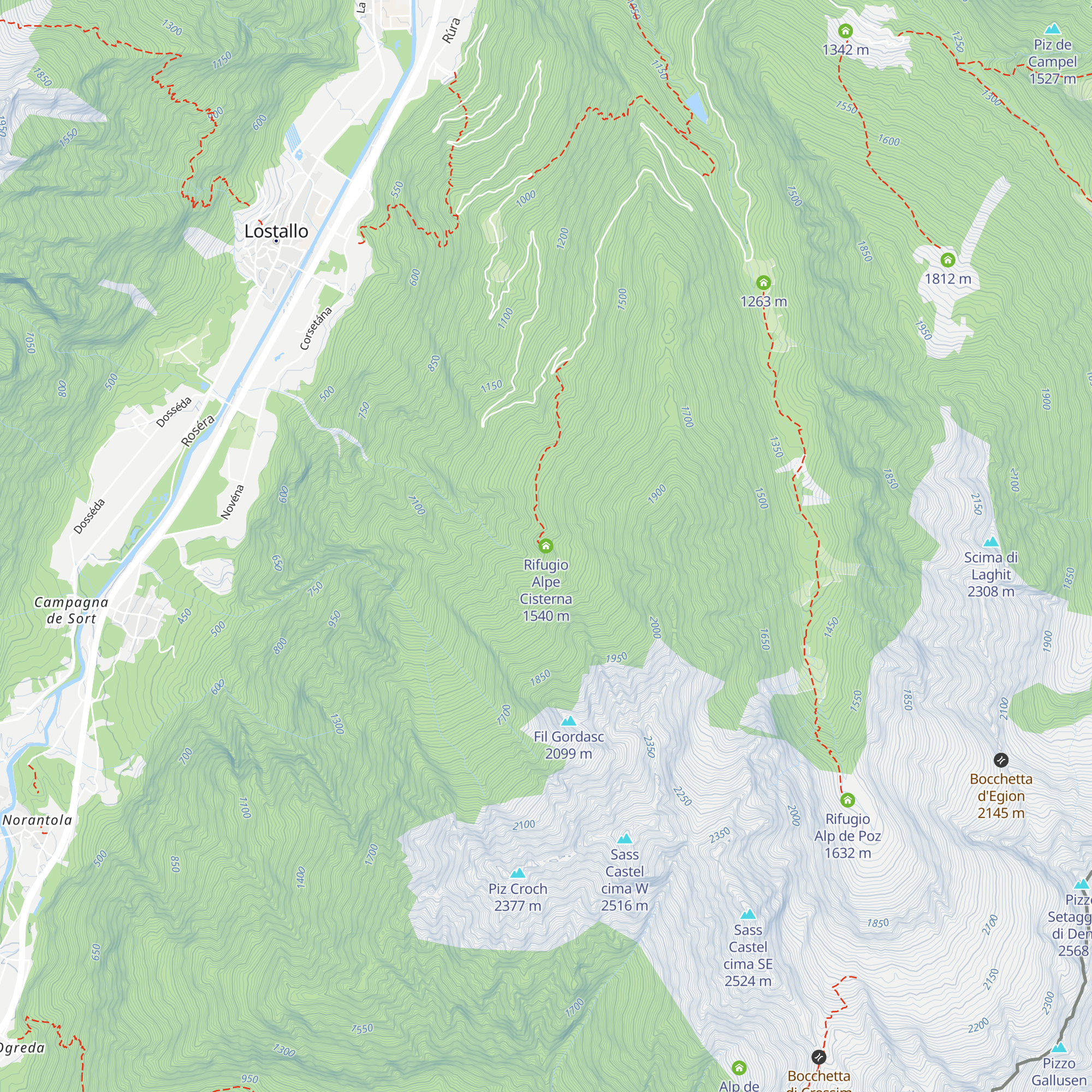 Rifugio Alpe Cisterna map