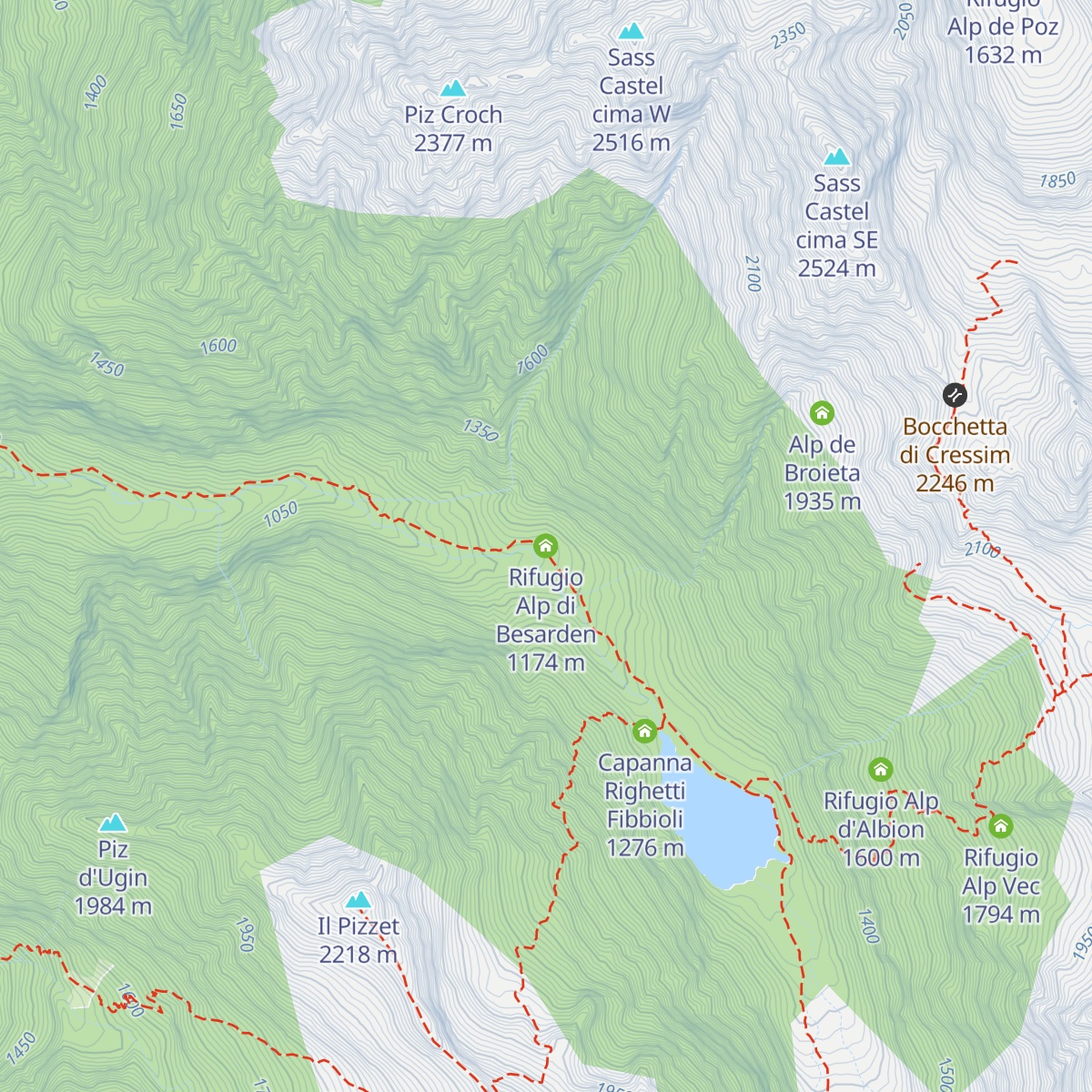 Rifugio Alp di Besarden map