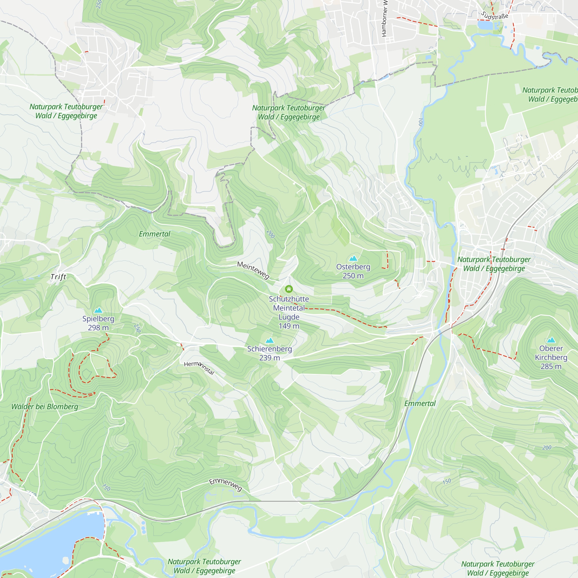 Schutzhütte Meintetal Lügde map