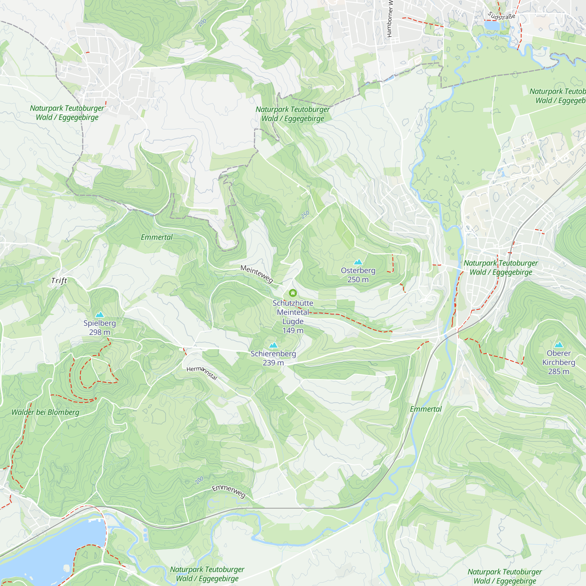 Schutzhütte Meintetal Lügde map