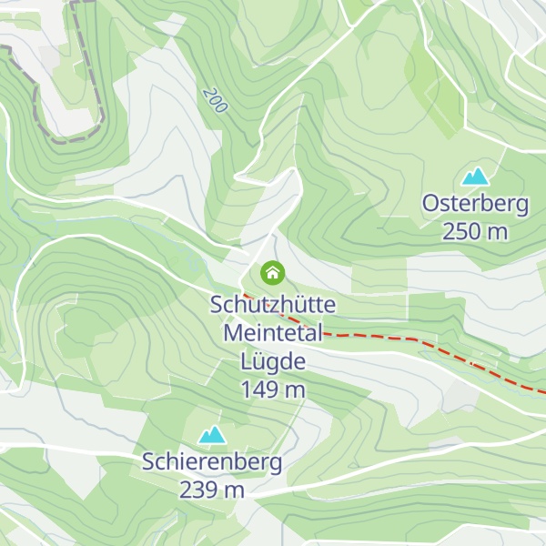 Map of Schutzhütte Meintetal Lügde